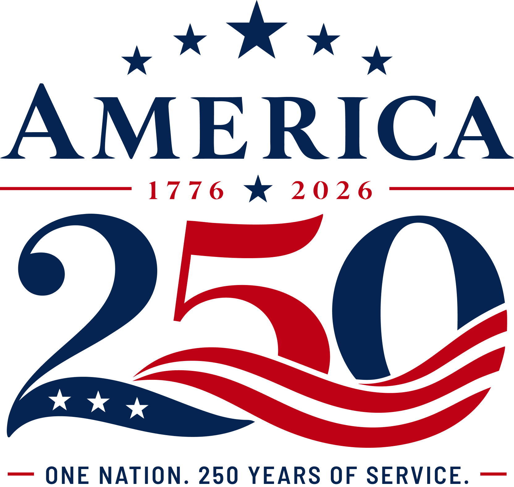 America 250 — One Nation. 250 Years of Service.